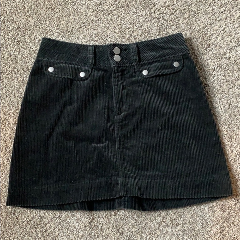 ABERCROMBIE - Black Corduroy Mini Skirt